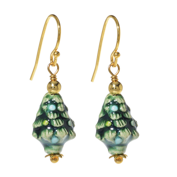 Retired - Ceramic Christmas Tree Earrings