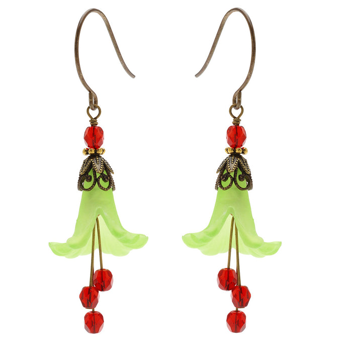 Retired - Fancy Floral Christmas Earrings