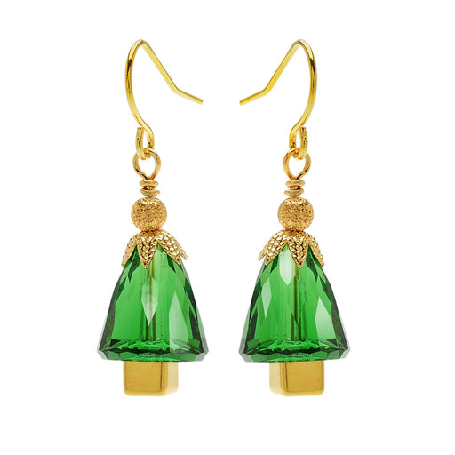 Retired - Golden Season Christmas Tree Earrings
