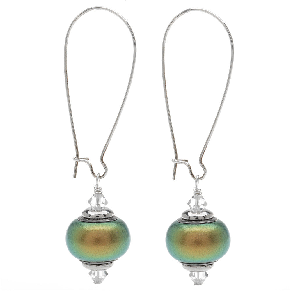 Retired - Anna Earrings in Iridescent Green