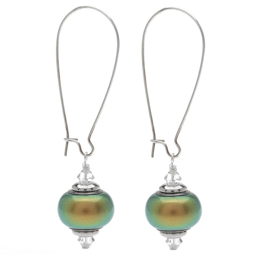 Retired - Anna Earrings in Iridescent Green