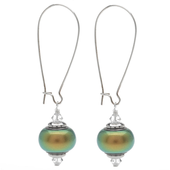 Retired - Anna Earrings in Iridescent Green