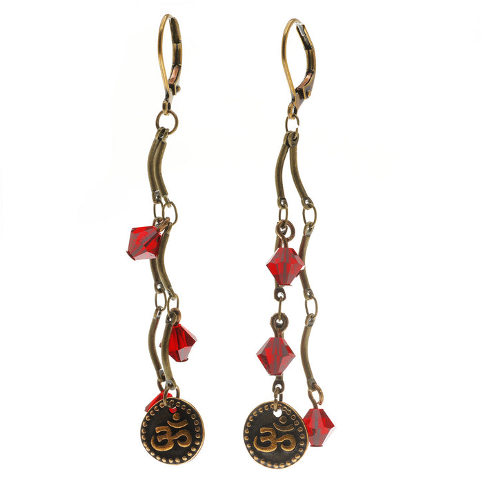 Retired - Crimson Om Earrings