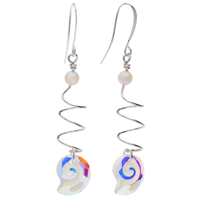 Retired - Austrian Crystal Sea Snail Earrings