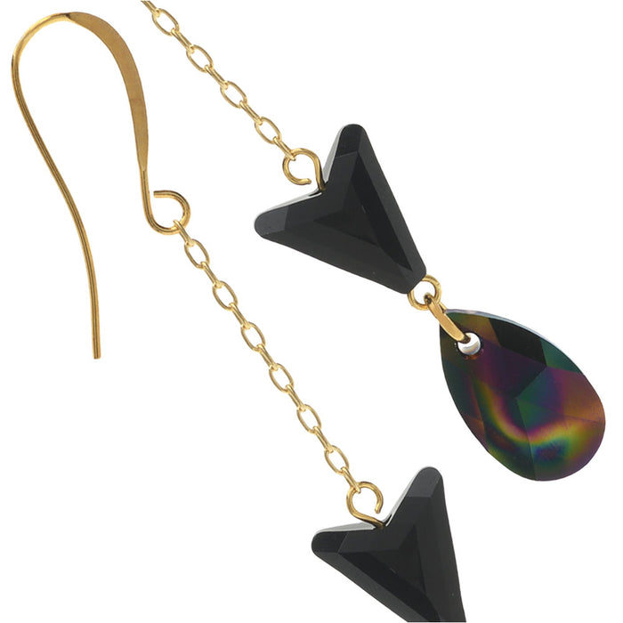 Retired - Dark Rainbow Drop Earrings