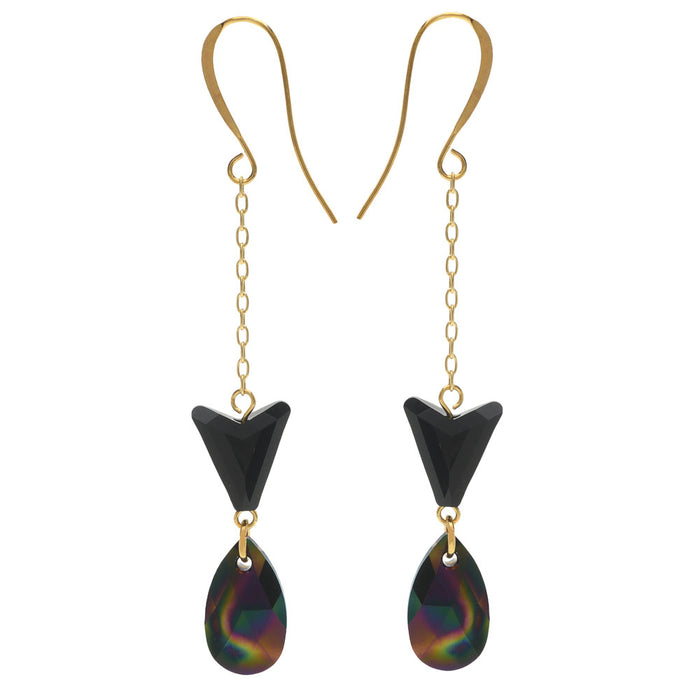Retired - Dark Rainbow Drop Earrings