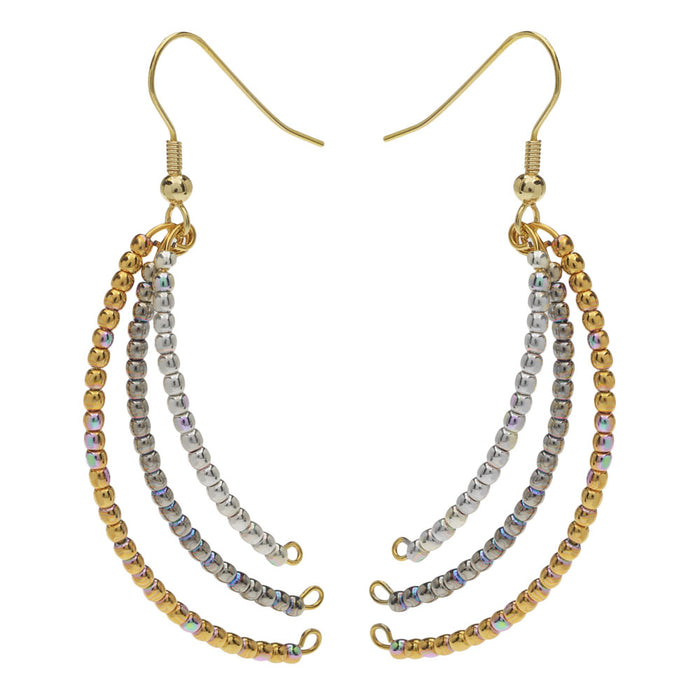 Retired - Swinging Crescent Earrings in Metallic Rainbow