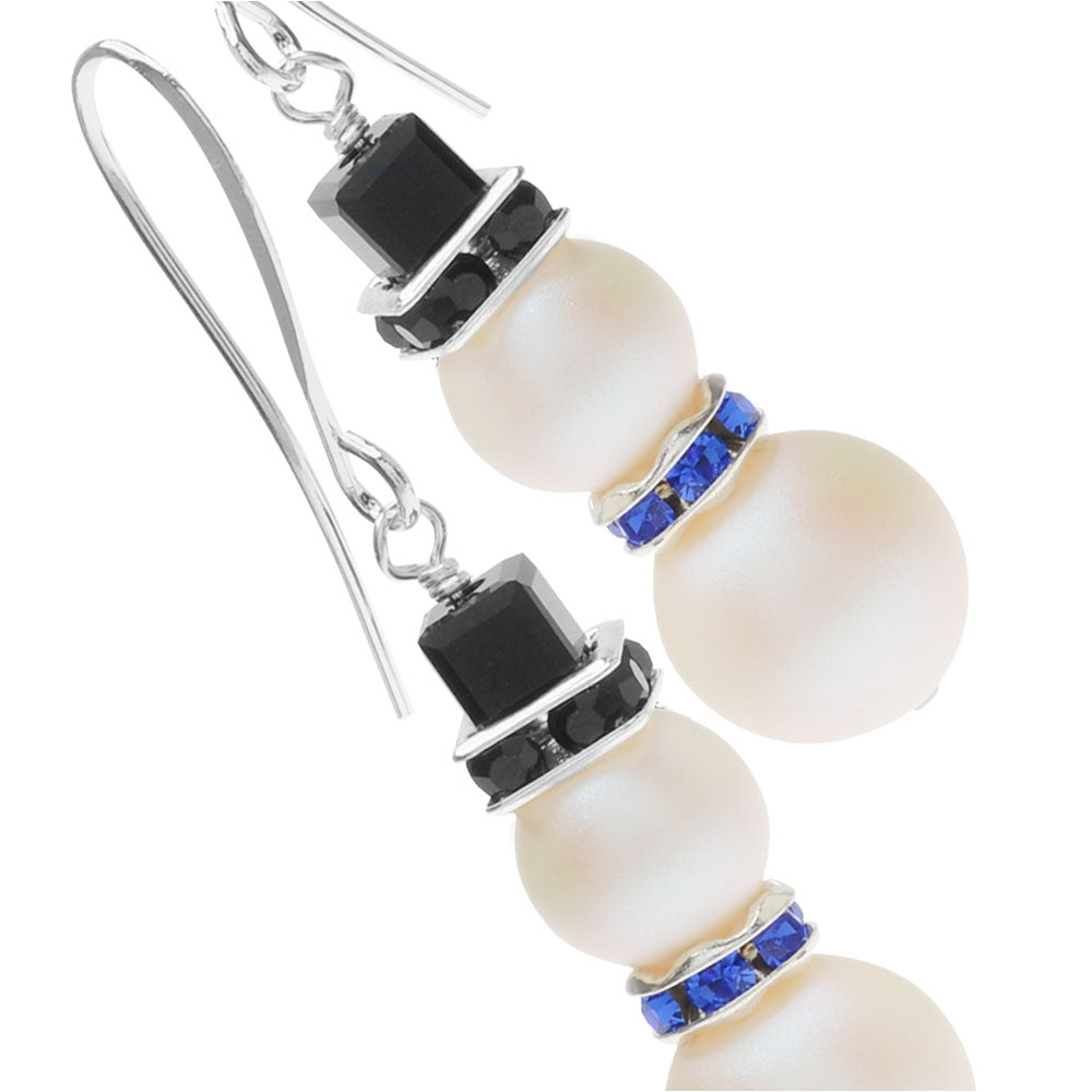 Retired - Winter Pearl Snowman Earrings