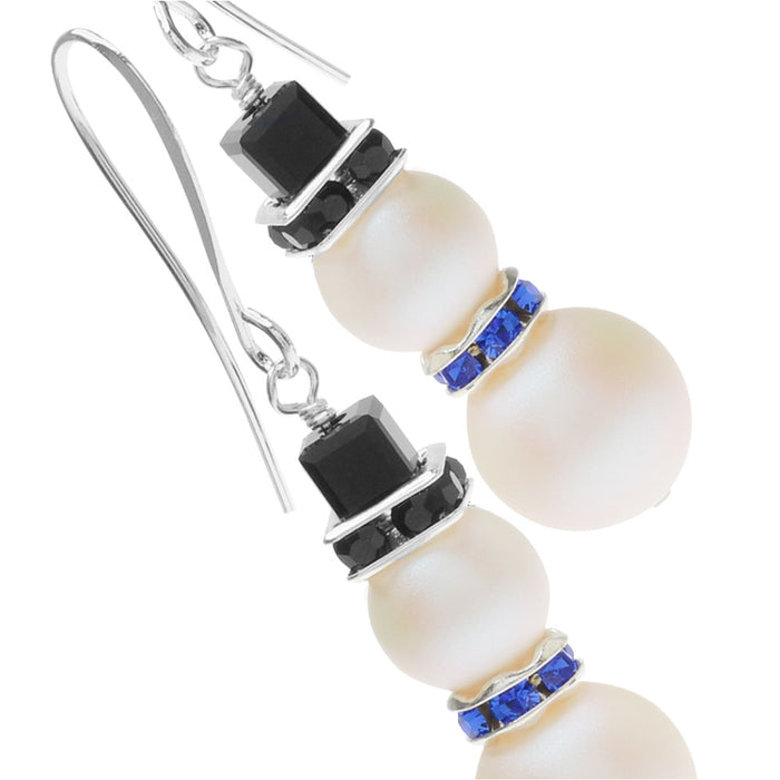Retired - Winter Pearl Snowman Earrings