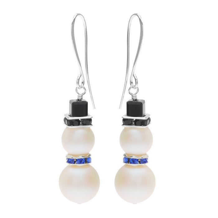 Retired - Winter Pearl Snowman Earrings