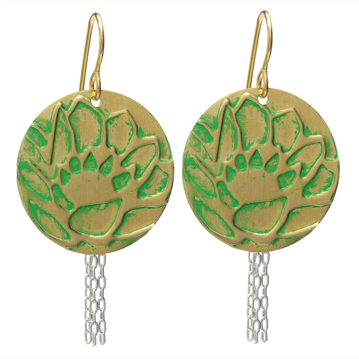 Retired - Jade Lotus Earrings
