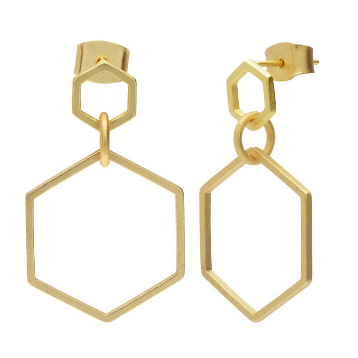 Matte Gold Honeycomb Earrings