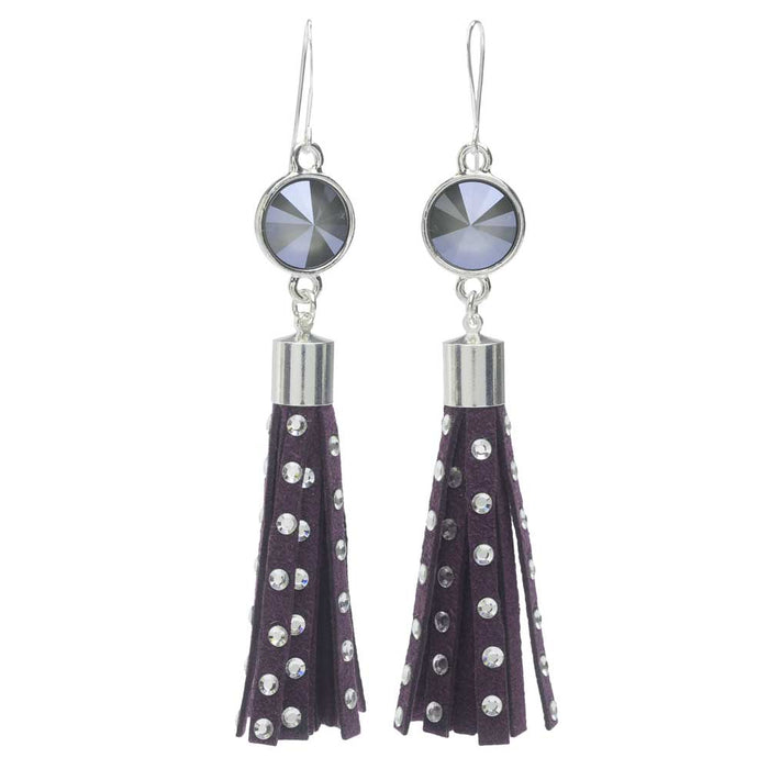 Retired - Velvet Studded Tassel Earrings