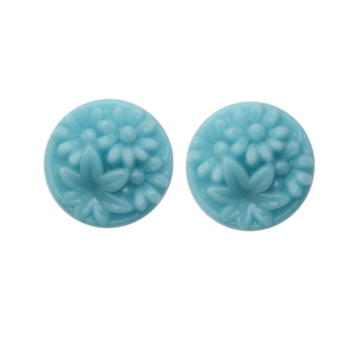 Retired - Blue Vintage Floral Earrings