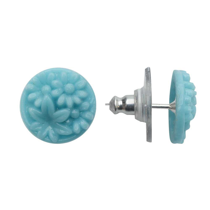 Retired - Blue Vintage Floral Earrings