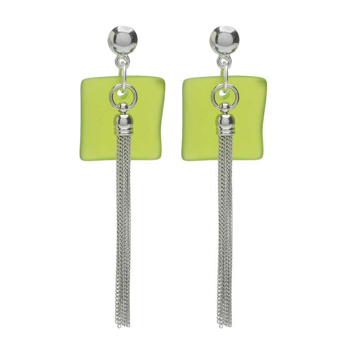 Retired - Key Lime Sea Glass Earrings
