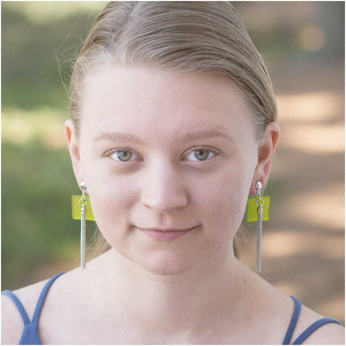 Retired - Key Lime Sea Glass Earrings