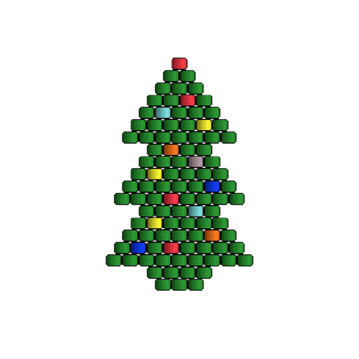 Beaded Christmas Tree Earrings