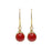 Crimson Herringbone Drop Earrings