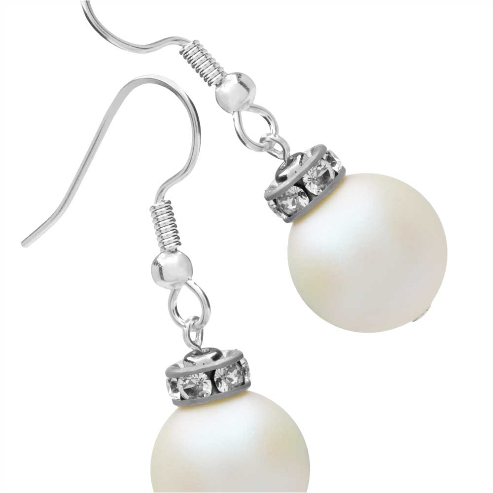 Christmas Ornament Earrings in White