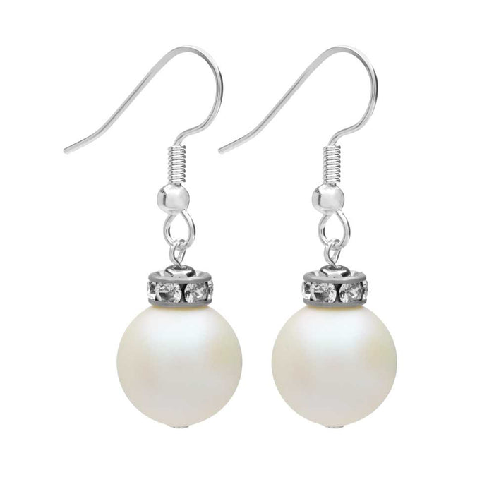 Christmas Ornament Earrings in White