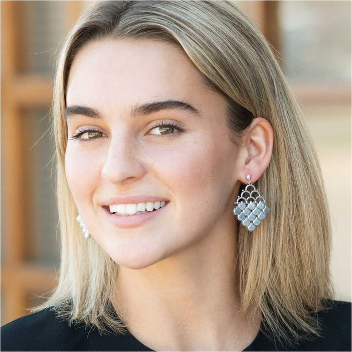 Mermaid Tail Earrings in Silver