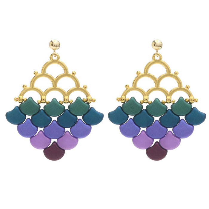 Mermaid Tail Earrings in Rainbow