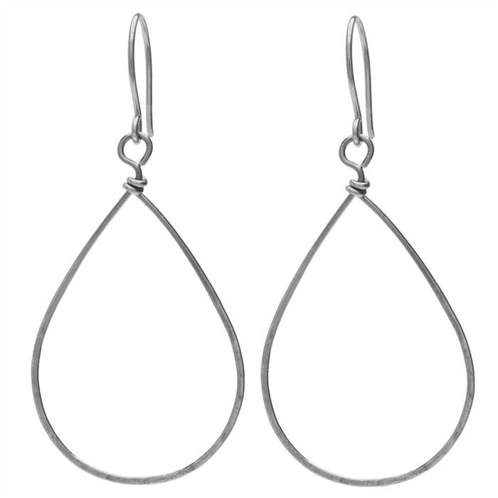 Retired - Hematite Hammered Teardrop Earrings