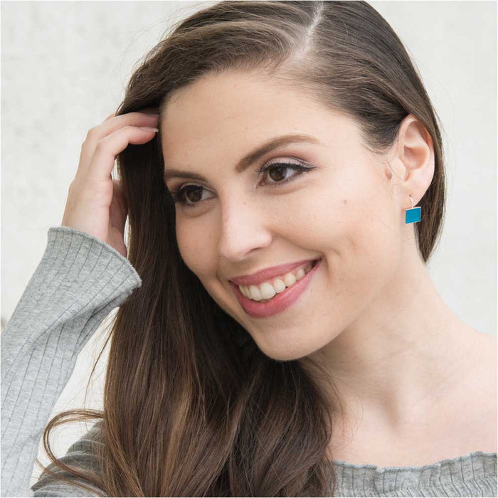 Blue Square Dance Earrings