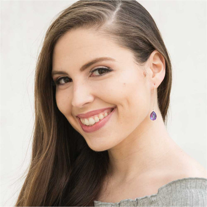 Retired - Timeless Crystal Drop Earrings in Burgundy DeLite