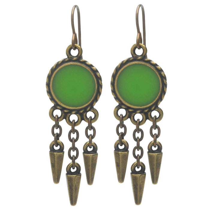 Spiked Green Apple Earrings