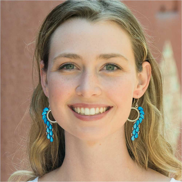 Paisley Pixie Earrings in Metalust Crown Blue