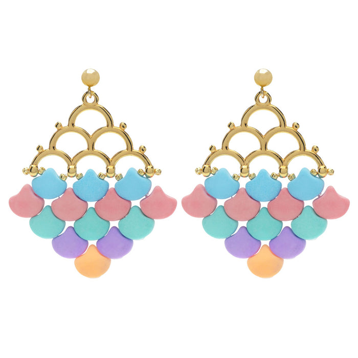 Mermaid Tail Earrings in Miami Splash