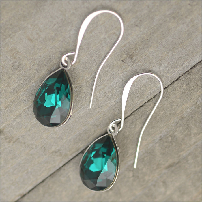 Retired - Emerald Teardrop Earrings