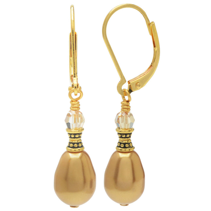 Retired - Classic Bridal Drop Earrings in Gold