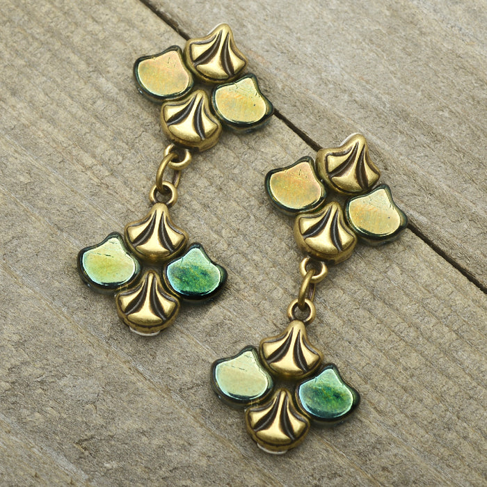 Graceful Ginko Earrings in Aqua Celsian