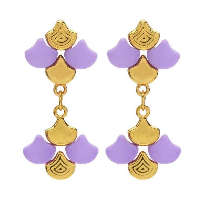 Graceful Ginko Earrings in Purple