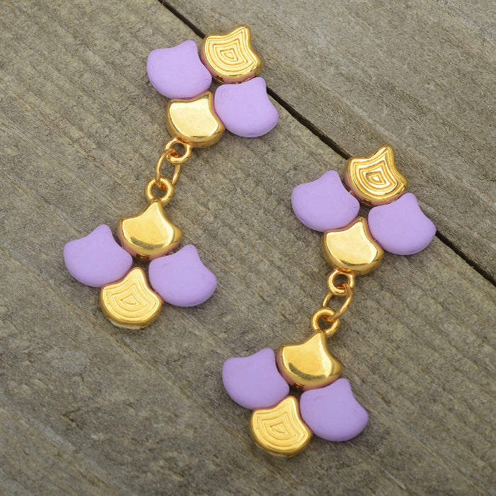 Graceful Ginko Earrings in Purple