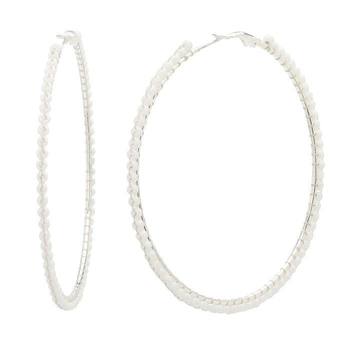 White Hot Summer Hoop Earrings