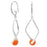 Gemstone Pinch Bail Earrings in Silver and Orange Aventurine