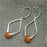 Gemstone Pinch Bail Earrings in Silver and Orange Aventurine