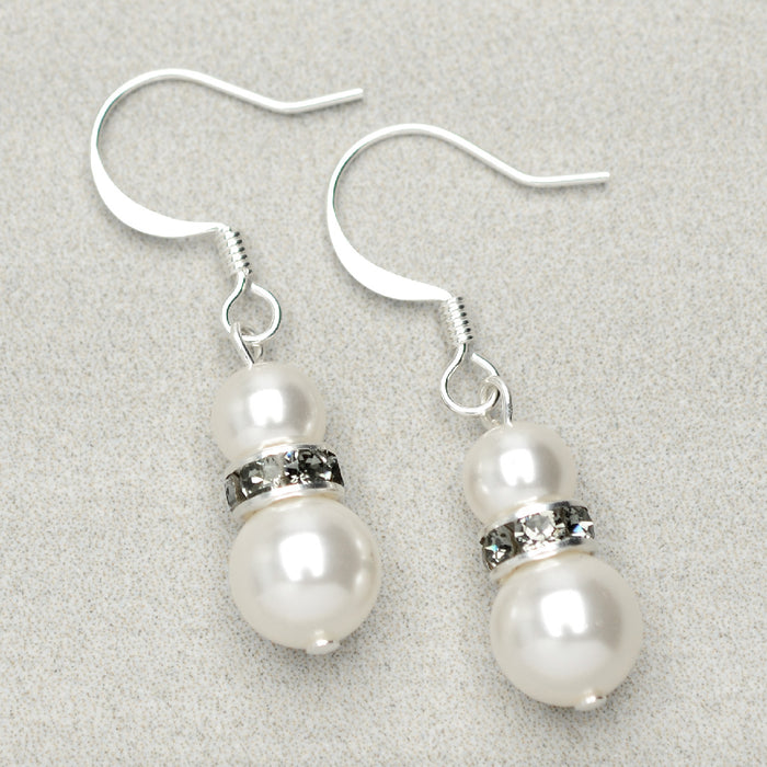 Retired - Pearl Snowman Earrings