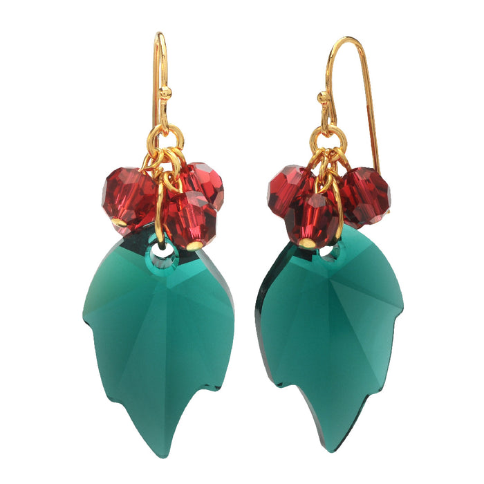 Retired - Merry Holly Leaf Earrings