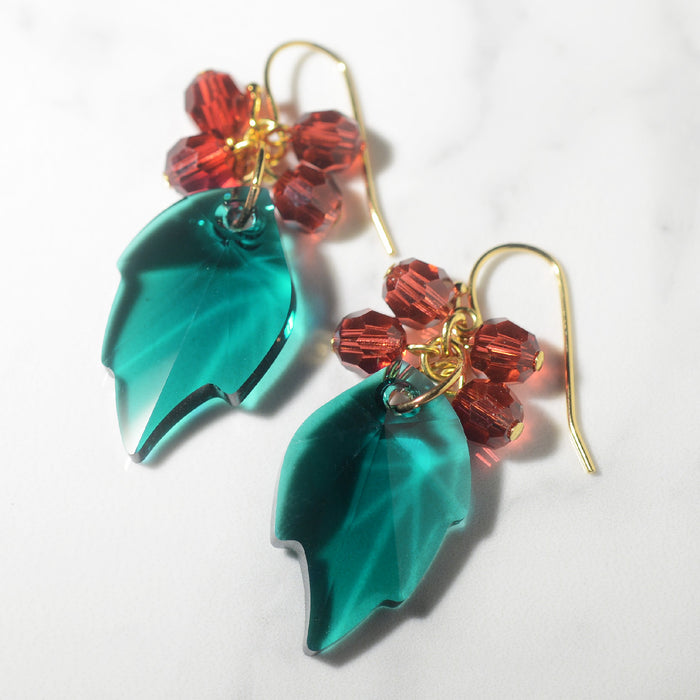 Retired - Merry Holly Leaf Earrings