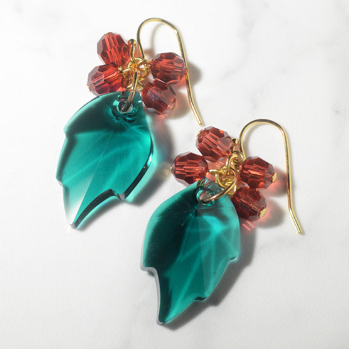 Retired - Merry Holly Leaf Earrings
