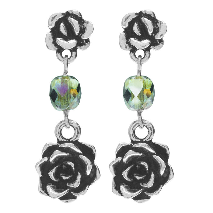 Silver Succulent Earrings