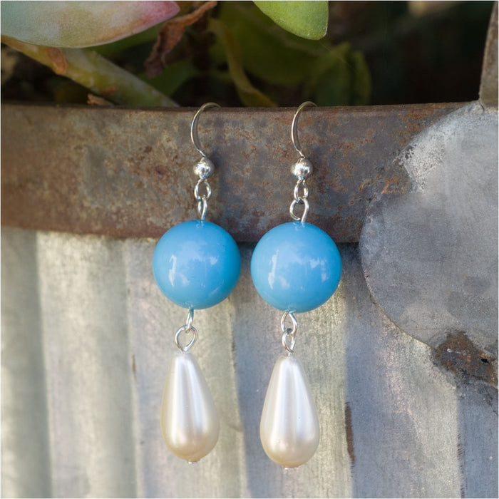 Vintage Style Pearl Drop Earrings
