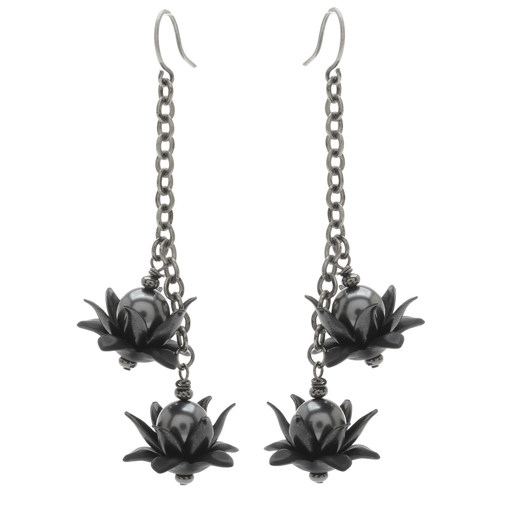 Retired - Metallic Lotus Earrings