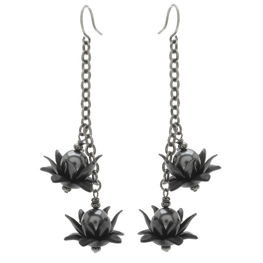 Retired - Metallic Lotus Earrings