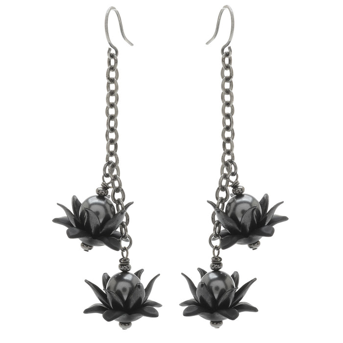 Retired - Metallic Lotus Earrings